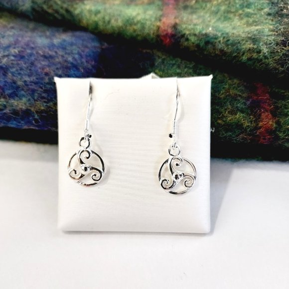 The Shepherd's Knot Jewelry - NEW Irish Triskel Spiral Celtic Sterling Silver Earrings Ireland